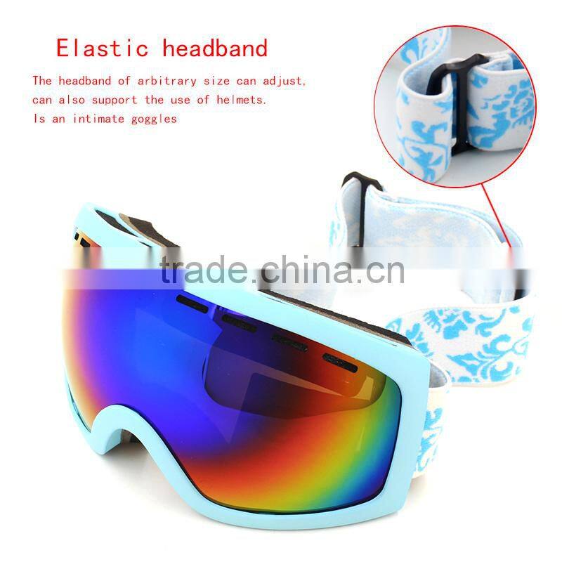 2015 New men dual REVO lens best ski goggles black frame hot popular winter sport eyewear