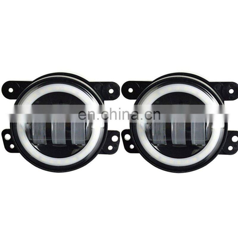 J023jeep wrangler LED Fog Lights lamp Lantsun 4 Inch 60W Halo Ring Angel Eyes for Wrangler 97-16 JK TJ LJ ATV Pack of 2
