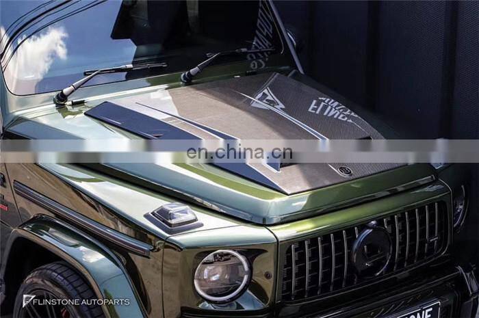Runde Top Quality Hood For Mercedes-Benz G-Class W464 G63 G500 G350 Upgrade Bar bus B Style Carbon Fiber Engine Cover