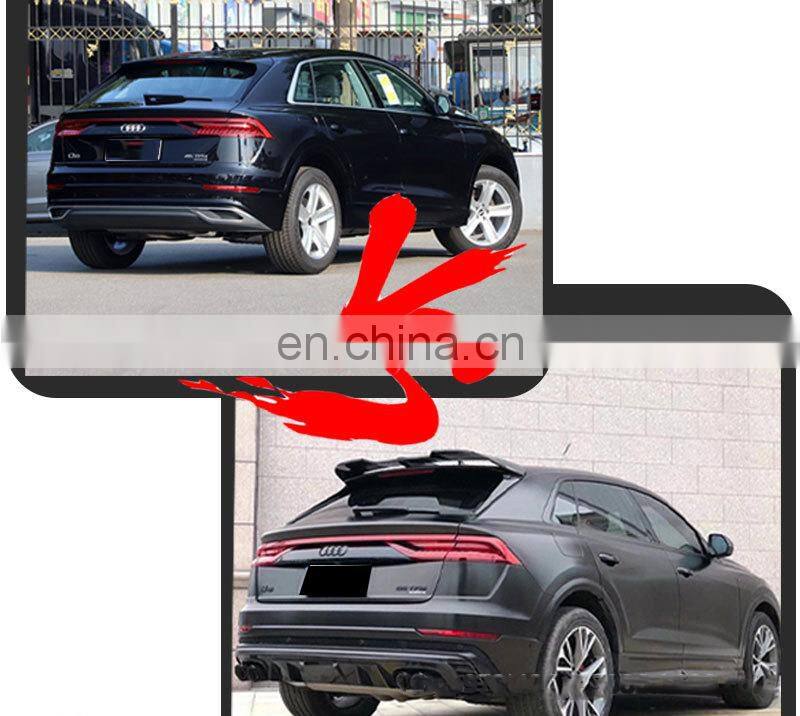 Runde Car Modification For 2021 Audi Q8 upgraded Carbon Fiber Sports Style Body Kit Front Lip Rear Lip Side Skirt Tail Spoiler