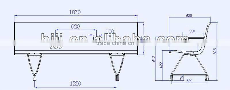 Advanced Aluminium alloy hospital waiting chair 3 seater,4 seater 5 seater airport waiting area long benches H60B-6