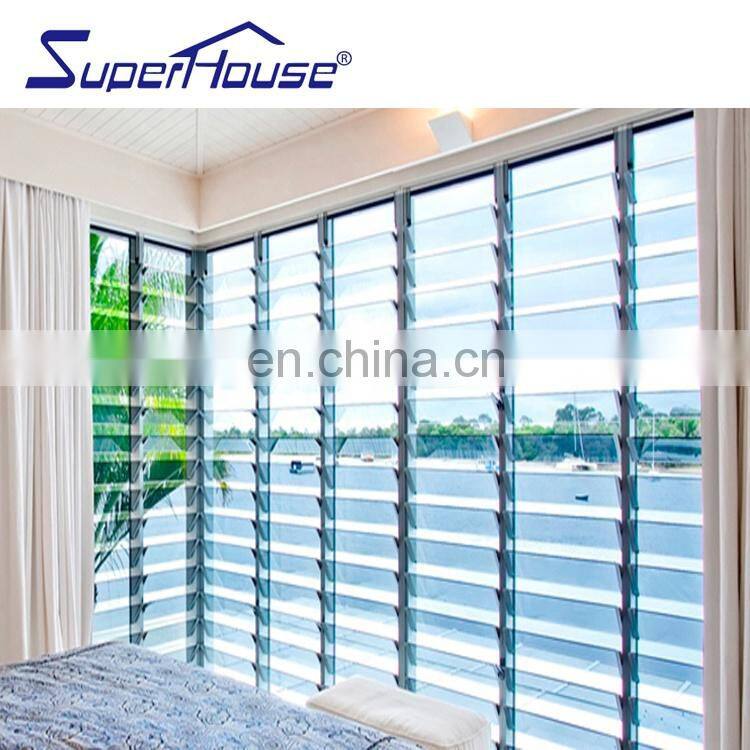Superhouse australia use high quality glass fixed louver window aluminium adjustable louver window for villa
