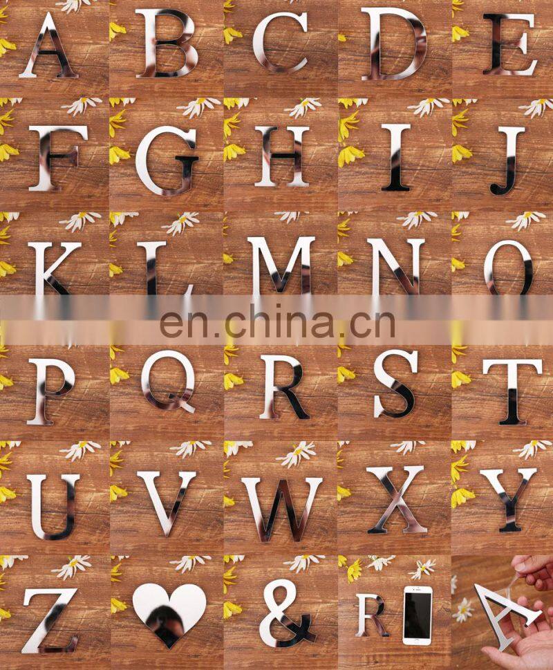 English letters Acrylic Mirror 3D DIY wall stickers home Modern personality Home English Sticker
