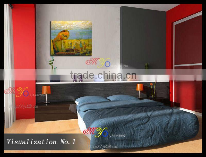 abstract people scenery oil painting on canvas for living room