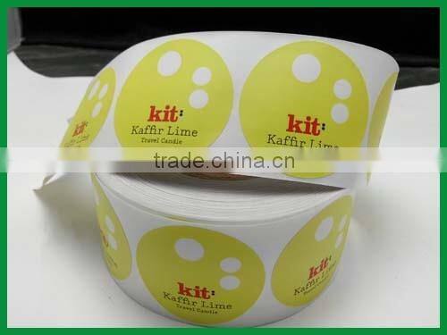 Adhesive custom round gloss paper sticker labels with matt lamination