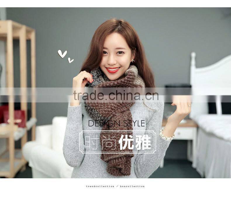 New Fashion Patchwork Wool Knitted Unisex Man Woman Winter Scarf