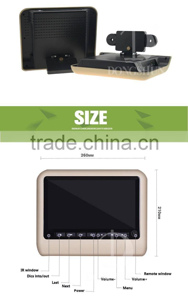 Factory outlut 10.1 inch Car headrest monitor with HDMI input,support DVD,USB,SD card.