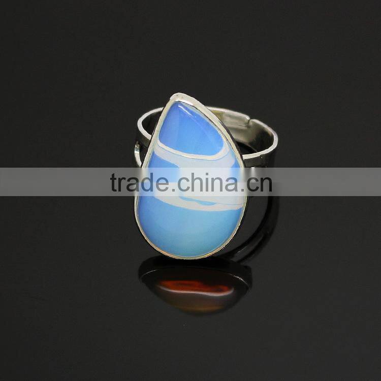 RG1084 Wholesale faceted natural gem stone oval rings