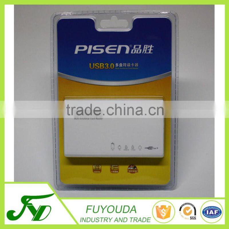 New design cheap low price colored plastic blister container with card
