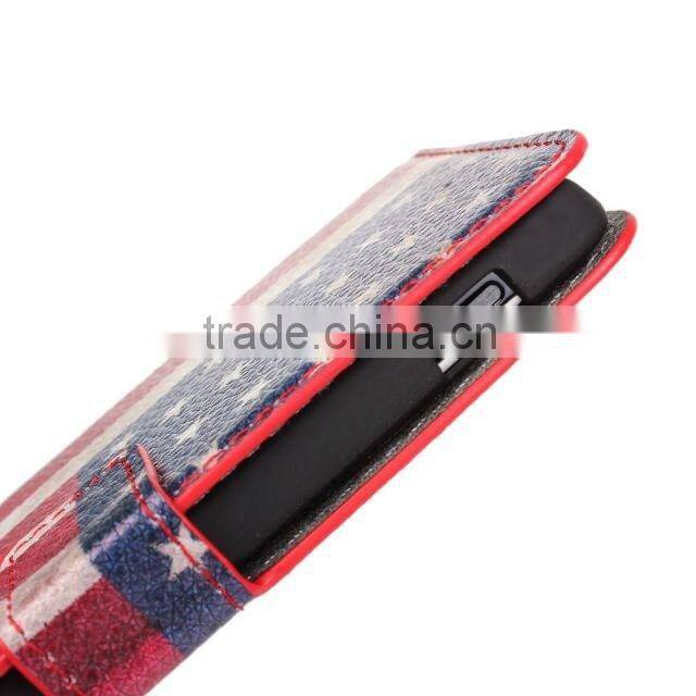 Wholesale price Flag leather cover case with card slots For HTC One mini M4