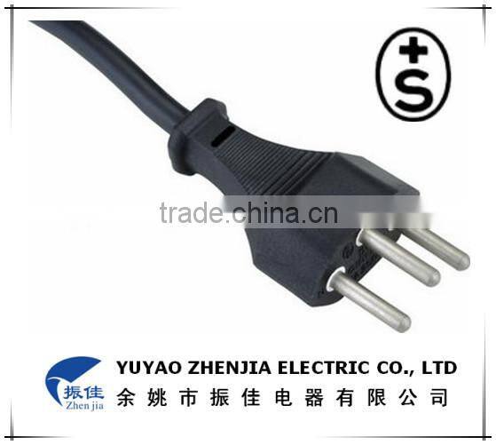 Three Pin Plug power cord for Switzerland