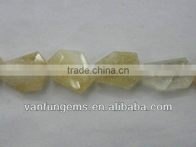 Citrine faceted tumble stone