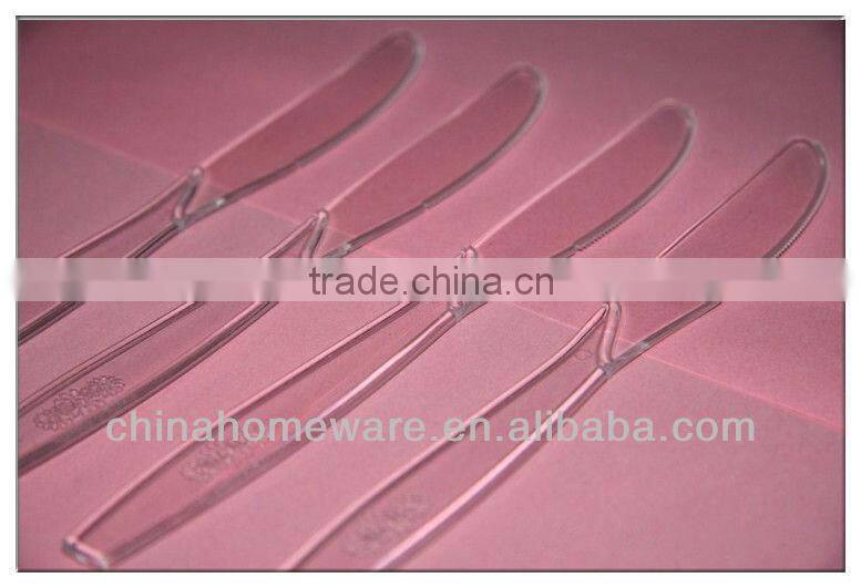 Clear plastic tableware western food knife