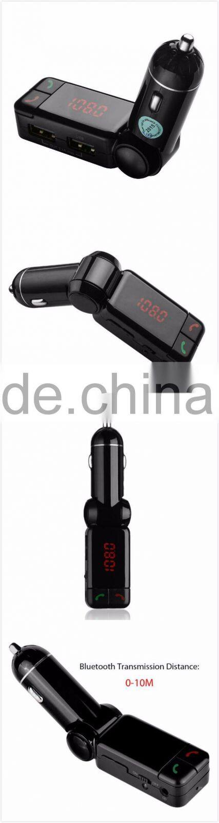 Hot Sale Wireless LCD Bluetooth 12V MP3 Player Dual USB Charger Handsfree FM Transmitter Car Kit