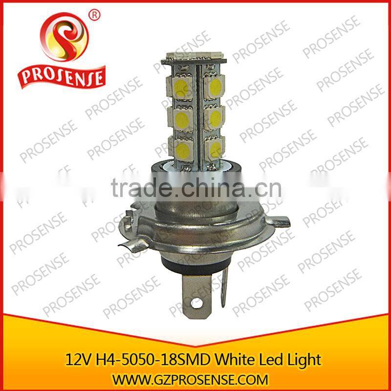 12V 5050 18SMD Super White High Car H4 Led Headlight Bulbs
