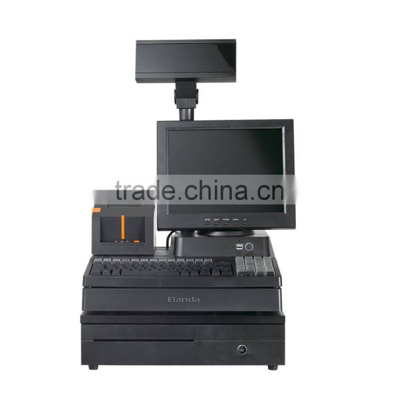 thermal printer and cash box 12.1 inch LED supermarket pos system terminals