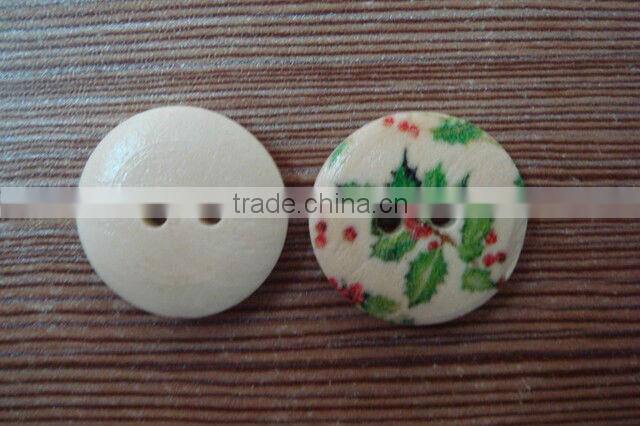 17.5mm colored cute fashion custom wood buttons