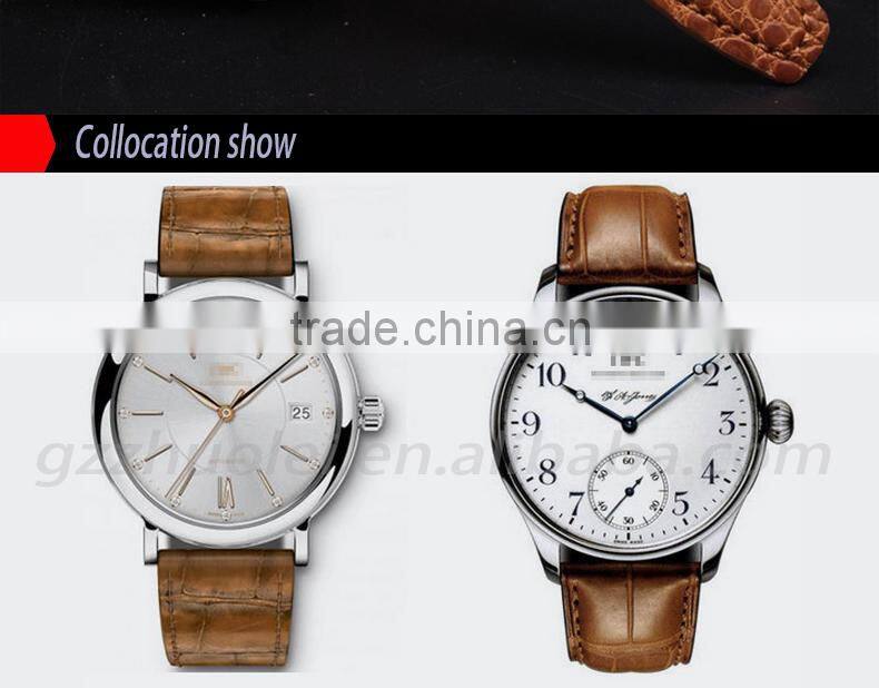 Customized 20mm 21|mm 22mm high quality genuine alligator leather Watch Strap wholesale 3PCS