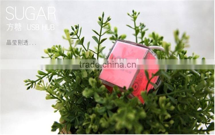 Promotional gift Mini Cube Colorful LED USB HUB for Computer