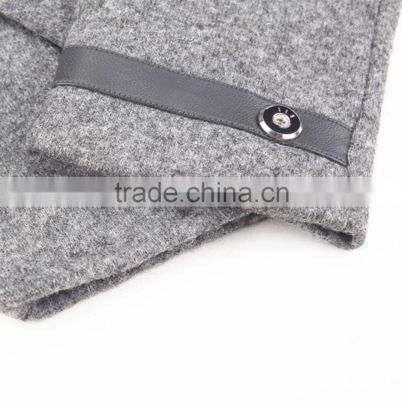 2016 New style Gray touch screen wool gloves for men