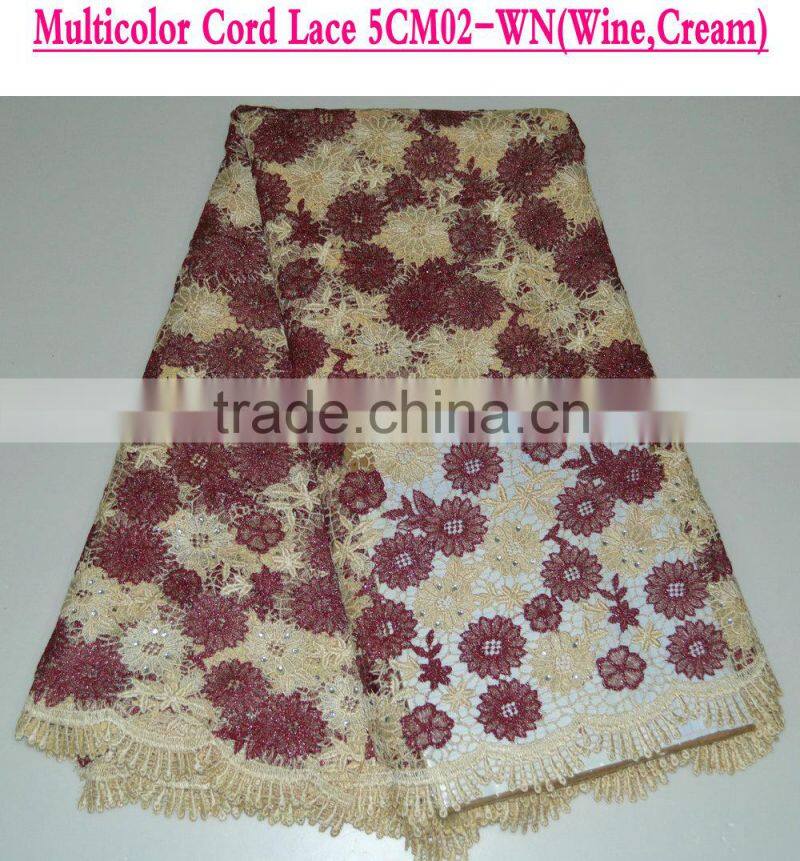 Fashion party lace embrodiery nigeria lace nigeria lace fabric guiopure lace fabric