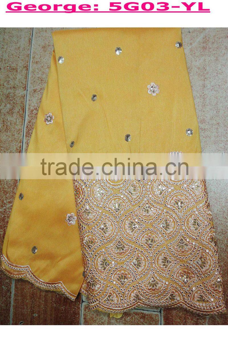 Charming yellow dress making lace African style george lace for ceremony
