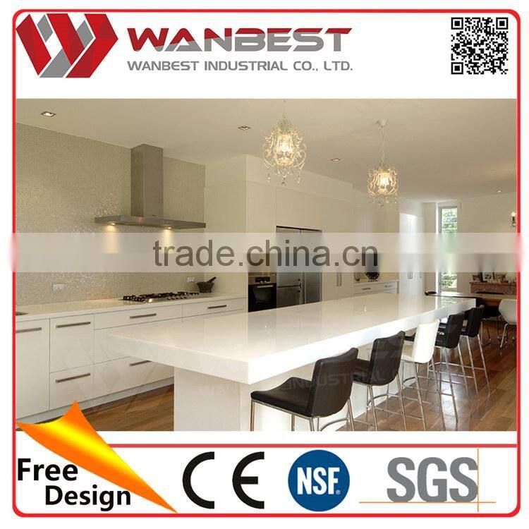 Low price customized kitchen with marble counter top