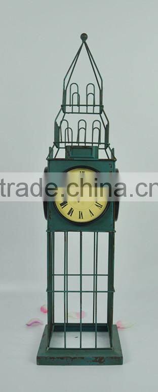 Industrial metal floor standing clock
