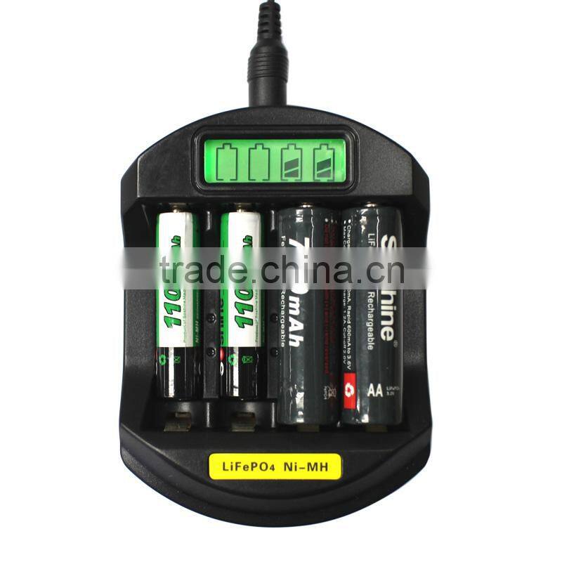 Soshine LiFePO4 14500/10440 NiMH AA/AAA LCD Quick Battery Charger(USB 5V+DC 12V) NI-MH aa aaa battery charger
