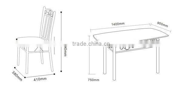 A11B-6 modern dining table glass top