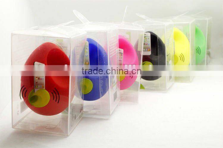 egg shape silicone horn stand speaker for iphone 4/4s