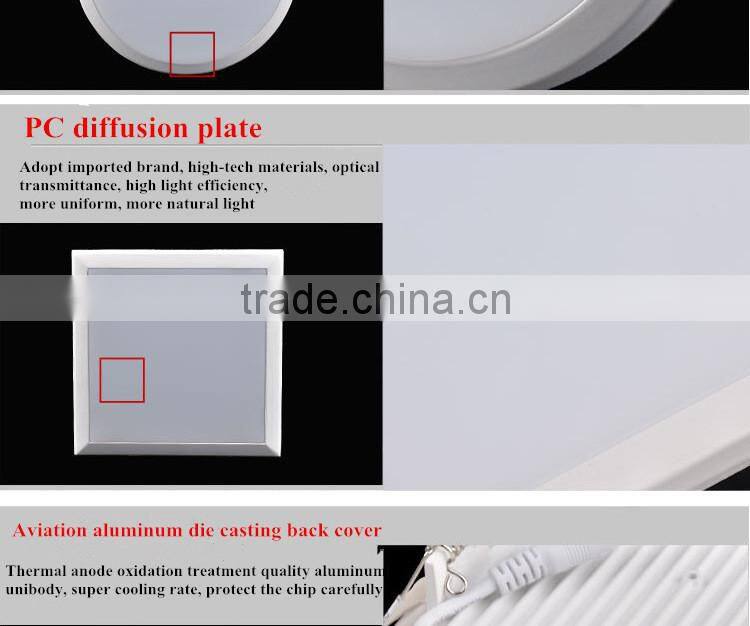 2015 New Design 18W Round/Square SMD 2835 LED Ceiling Panel Light