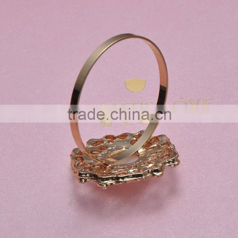 (M0456-ring) 100pcs/lot Elegant Wedding Flower Rhinestone Napkin Rings,34mm diameter ,40mm ring ,nickle plating,pure white pearl