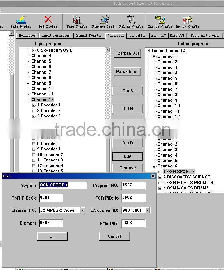 8 DVB-S2 to udp ip dvb-c qam modulator(8*DVB-S/S2+3*ASI in,4*MPTS-IP/DVB-C RF out)