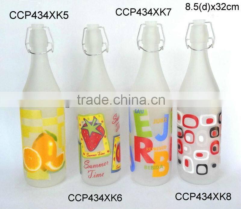 CCP434K42 glass milk bottle with decal printing
