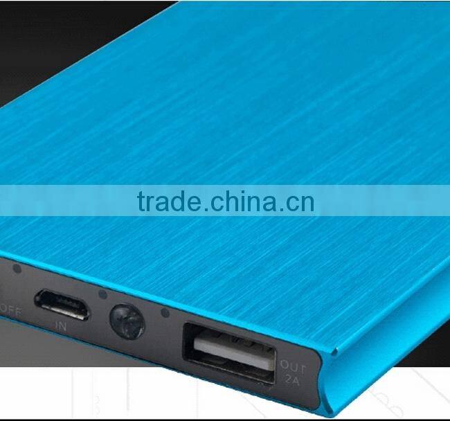 metal material slim power bank 5600mah, 5200mah CE FCC Rohs