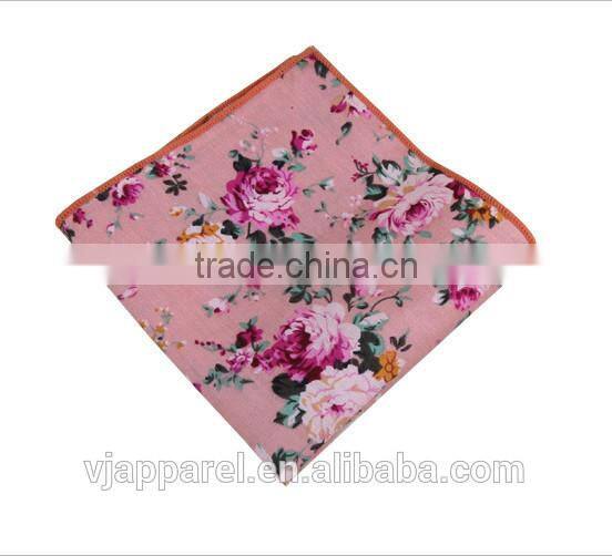 Fashion Casual Floral Cotton Pocket Square