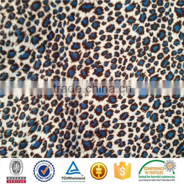 100%polyester tiger skin print short pile plush fabric