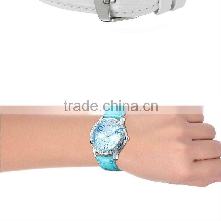 Colorful genuine leather women simple personalized watch