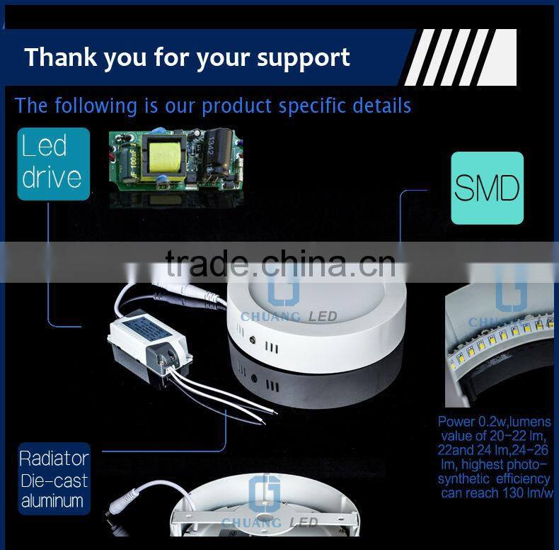 2014 new 12w high quality d170mm round Led panel lights surface mounted