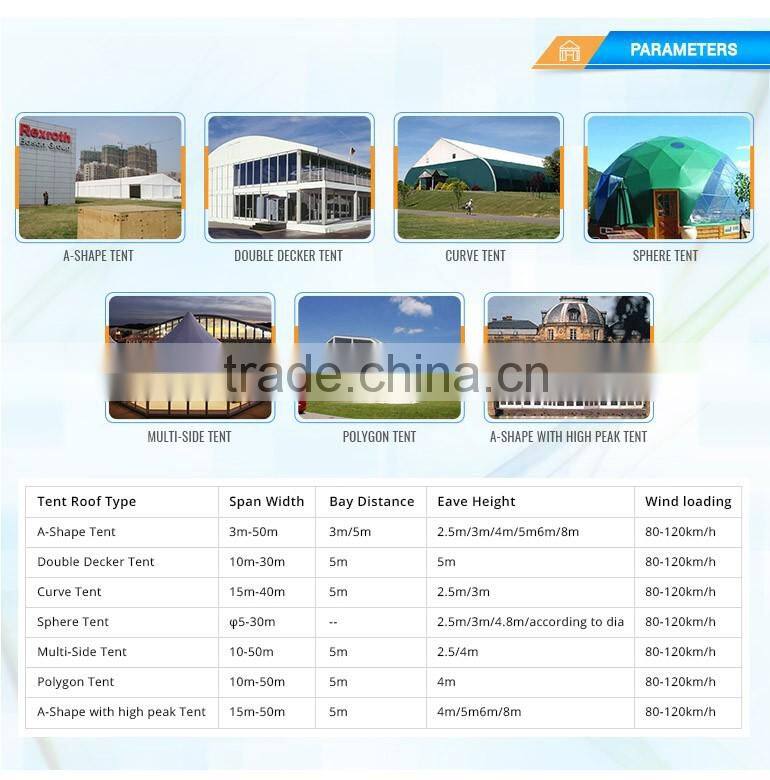 Exhibiton tents with glass windows and glass walls for outdoor activity