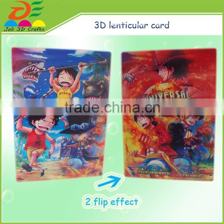 High Quality Leticular or Grating change printing 3D Card Colorful Flower