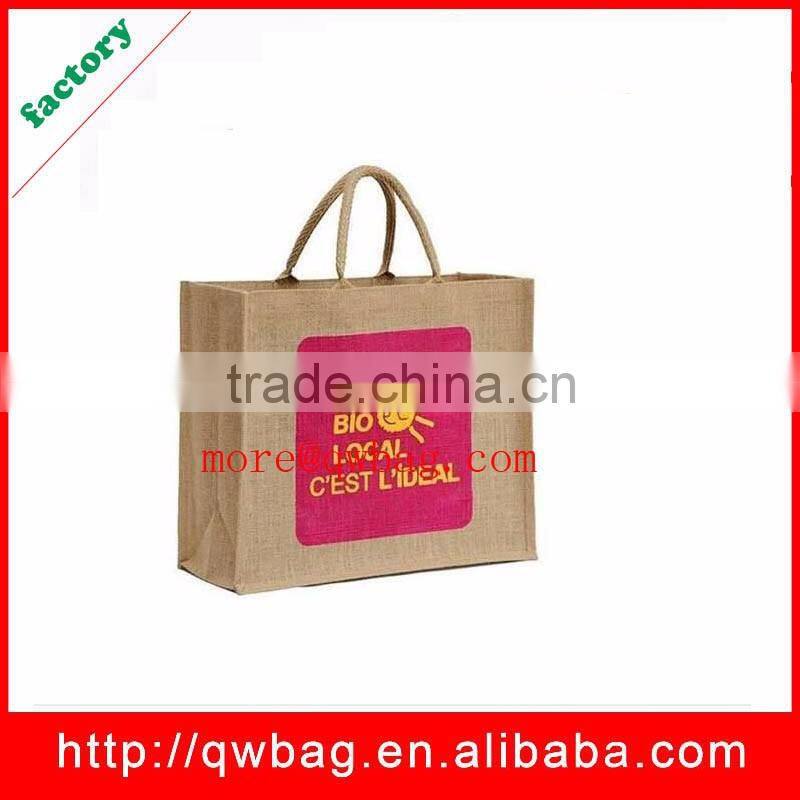 Eco-friendly fashion stylish shopping jute bag,customized jute bag