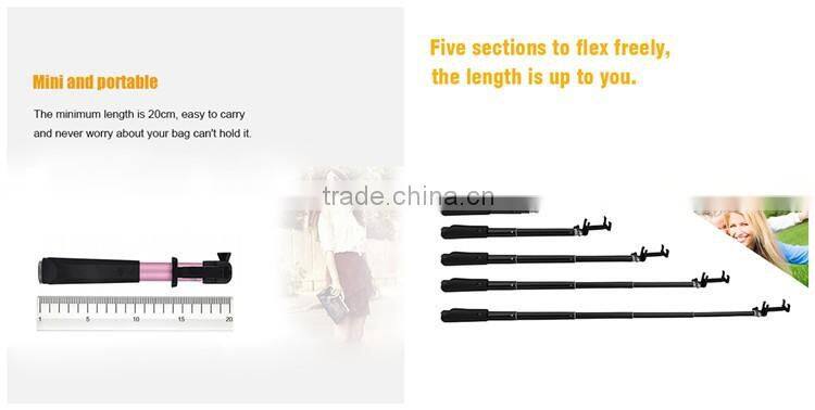 flexible selfie stick wired monopod Aluminum Alloy Pocket Selfie Stick