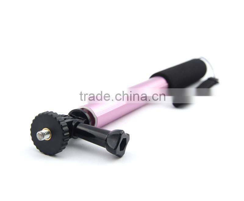 aluminum alloy selfie stick with go pro adapter