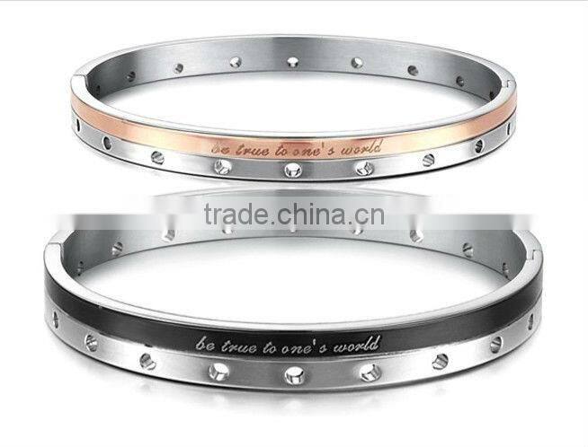 2013 Lover Charm Bangles Rose Gold Square Bangles With Big Women Bracelet Girl Bangles
