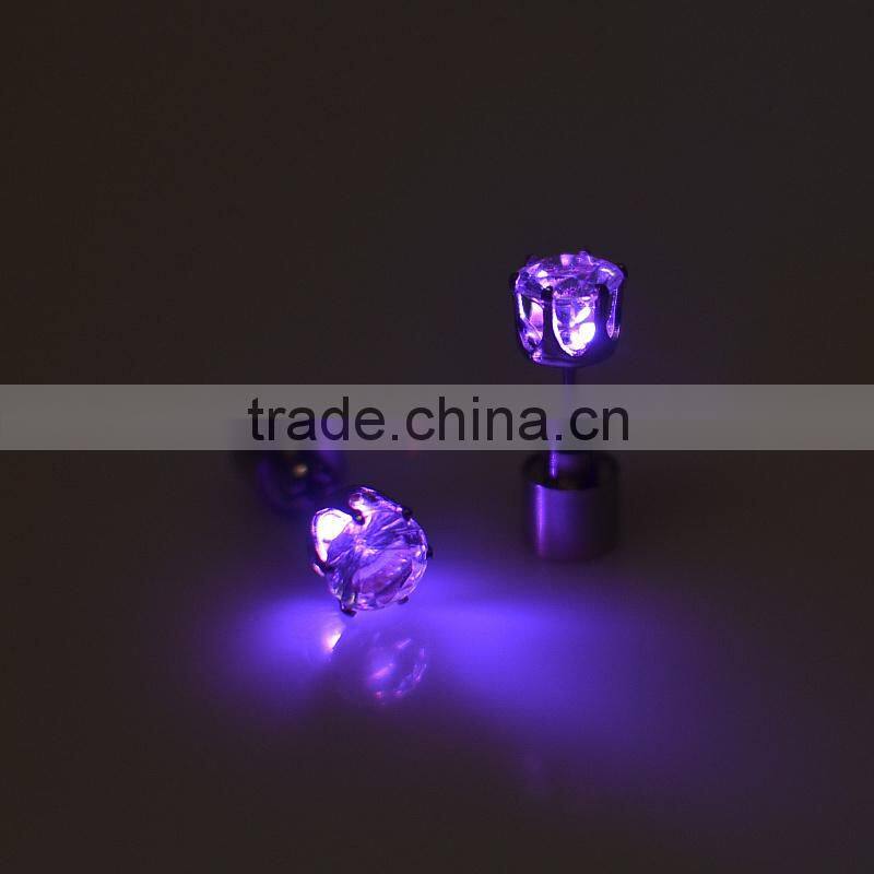 1Pair LED Light Up Earring Stud For Dance Party and Club Girls
