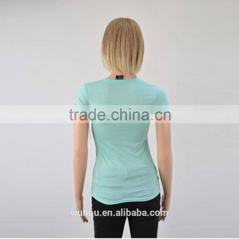 2016 Women's V neck pure color fitness t-shirts
