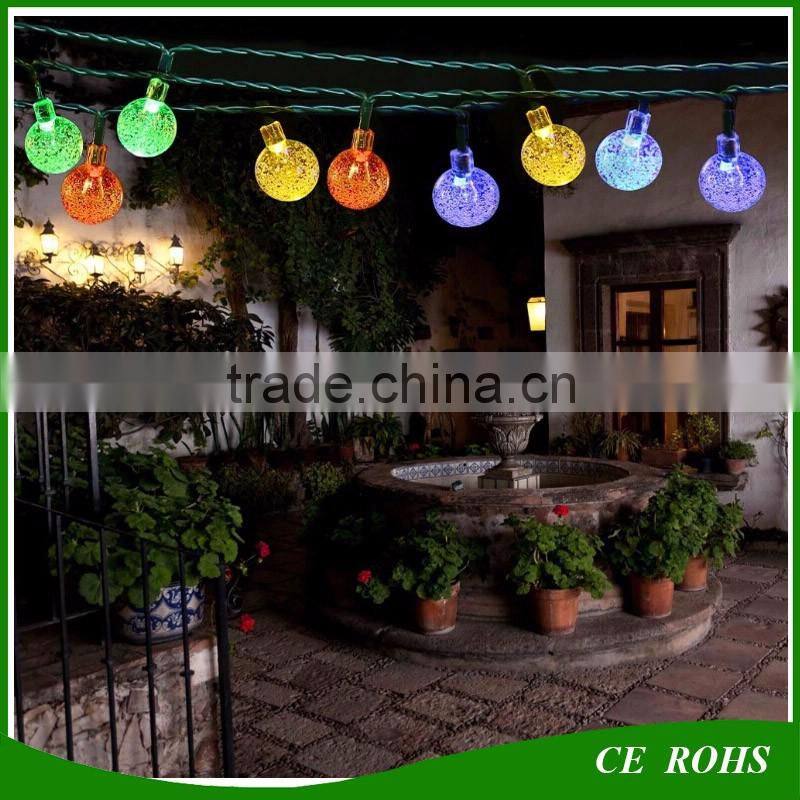 Decorative Solar Lawn Lights Colorful Outdoor 50 LED Colorful Bubble Solar String Light for Christmas Party Wedding