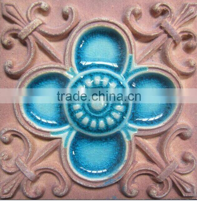 glazed handmade terracotta tile